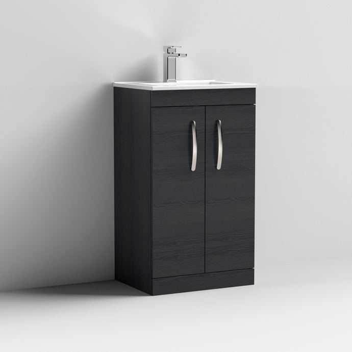 Nuie 2-Door Athena Floor Standing Vanity Unit with Basin-2 500mm Wide - Hacienda Black - ATH005B