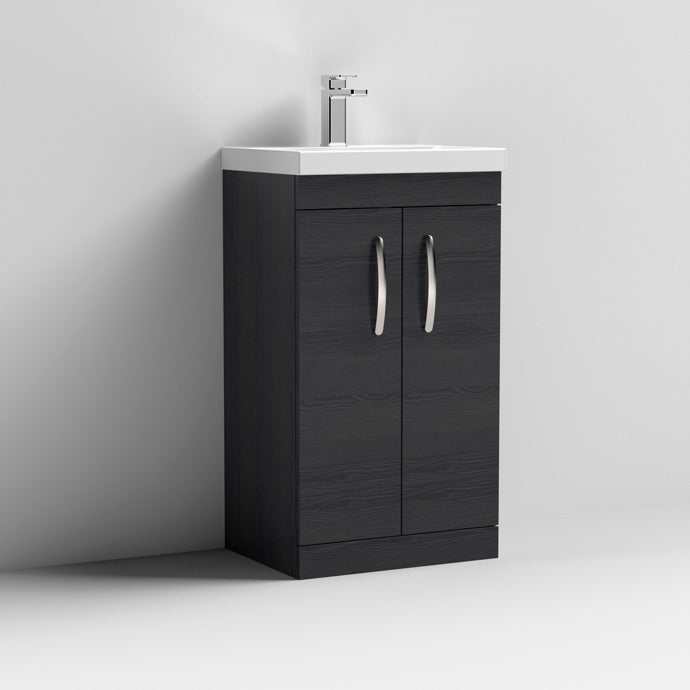 Nuie Athena Hacienda Black Contemporary 500mm Floor Standing Vanity & Basin 3 - ATH005D - TAP 'N' SHOWER
