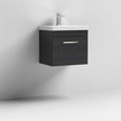 Nuie 1-Drawer Athena Wall Hung Vanity Unit with Basin-1 500mm Wide - Hacienda Black - ATH012A