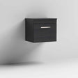 Nuie 1-Drawer Athena Wall Hung Vanity Unit and Worktop 500mm Wide - Hacienda Black - ATH012W