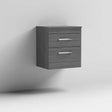 Nuie 2-Drawer Athena Wall Hung Vanity Unit and Worktop 500mm Wide - Brown Grey Avola - ATH018W