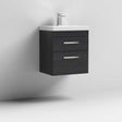 Nuie 2-Drawer Athena Wall Hung Vanity Unit with Basin-1 500mm Wide - Hacienda Black - ATH019A