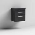 Nuie 2-Drawer Athena Wall Hung Vanity Unit and Worktop 500mm Wide - Hacienda Black - ATH019W
