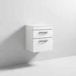 Nuie 2-Drawer Athena Wall Hung Vanity Unit and Worktop 500mm Wide - Gloss White - ATH020W