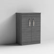 Nuie 2-Door Athena Floor Standing Vanity Unit and Worktop 600mm Wide - Brown Grey Avola - ATH025W