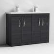 Nuie 4-Door Athena Floor Standing Vanity Unit with Double Basin 1200mm Wide - Hacienda Black - ATH026C