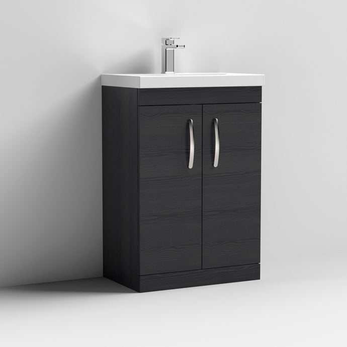 Nuie Athena Hacienda Black Contemporary 600mm Floor Standing Vanity & Basin 3 - ATH026D