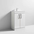 Nuie Athena Gloss White Contemporary 600 Floor Standing 2-Door Vanity