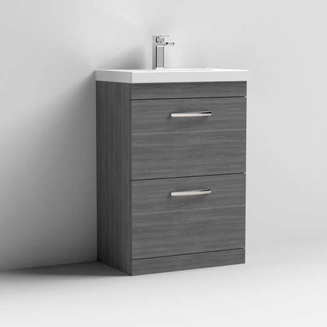 Nuie Athena Brown Grey Avola Contemporary 600mm Floor Standing Vanity & Basin 3 - ATH032D