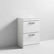 Nuie 2-Drawer Athena Floor Standing Vanity Unit and Worktop 600mm Wide - Gloss White - ATH034W