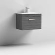 Nuie 1-Drawer Athena Wall Hung Vanity Unit with Basin-2 600mm Wide - Brown Grey Avola - ATH039B