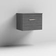 Nuie 1-Drawer Athena Wall Hung Vanity Unit and Worktop 600mm Wide - Brown Grey Avola- ATH039W
