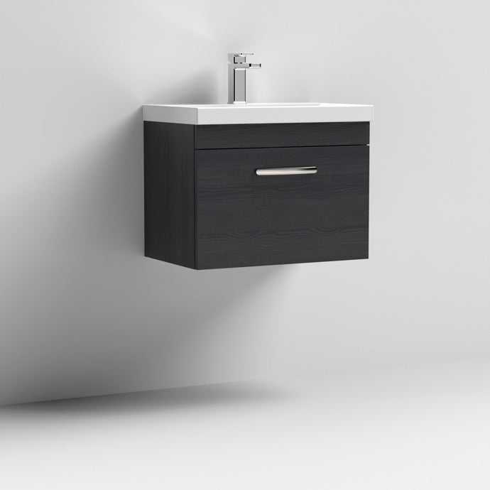 Nuie Wall Hung 1-Drawer Athena Vanity Unit with Basin 1 600mm Wide - H