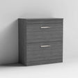 Nuie 2-Drawer Athena Floor Standing Vanity Unit and Worktop 800mm Wide - Brown Grey Avola - ATH053W