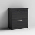 Nuie 2-Drawer Athena Floor Standing Vanity Unit and Worktop 800mm Wide - Hacienda Black - ATH054W
