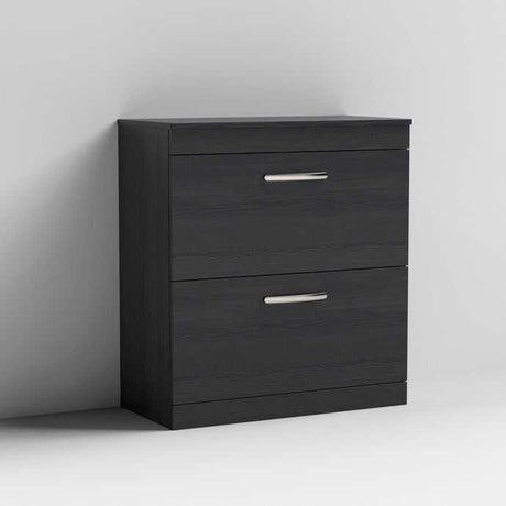 Nuie 2-Drawer Athena Floor Standing Vanity Unit and Worktop 800mm Wide - Hacienda Black - ATH054W