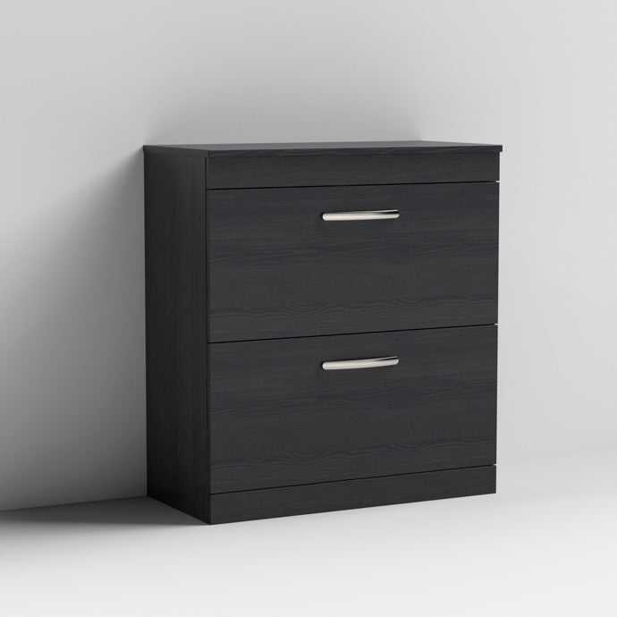 Nuie 2 - Drawer Athena Floor Standing Vanity Unit and Worktop 800mm Wide - Hacienda Black - ATH054W - TAP 'N' SHOWER