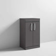 Nuie 2-Door Athena Floor Standing Vanity Unit and Worktop 500mm Wide - Gloss Grey - ATH072W