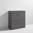 Nuie 2-Drawer Athena Floor Standing Vanity Unit and Worktop 800mm Wide - Gloss Grey - ATH079W