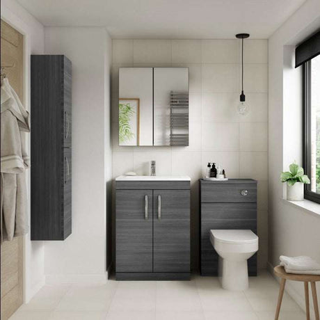 Nuie 2-Door Athena Floor Standing Vanity Unit with Basin-2 500mm Wide - Brown Grey Avola - ATH004B