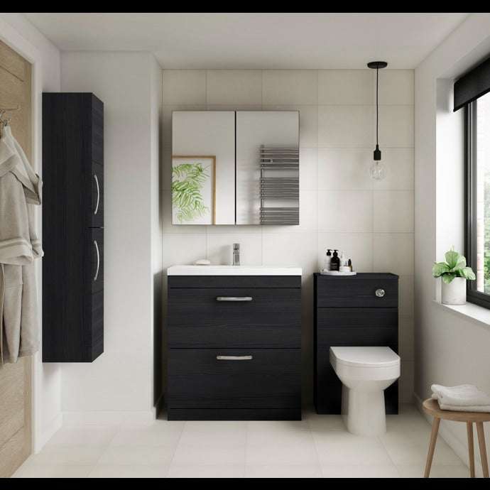 Nuie 2-Drawer Athena Floor Standing Vanity Unit with Basin 1 600mm Wid