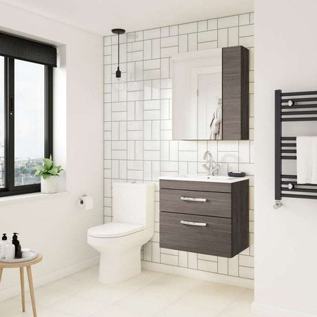 Nuie 2-Drawer Athena Wall Hung Vanity Unit with Basin-2 800mm Wide - Brown Grey Avola - ATH067B