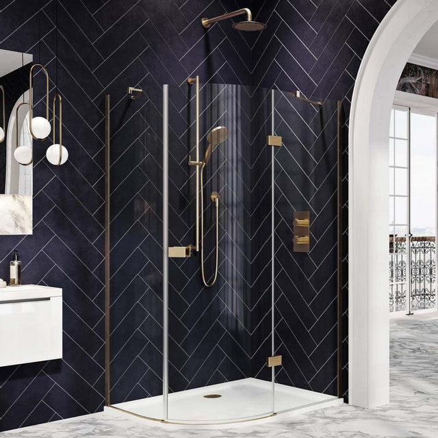 Scudo Athena Hinged Quadrant Finish Pack - Brushed Brass - ATHQUADPACKBB - TAP 'N' SHOWER