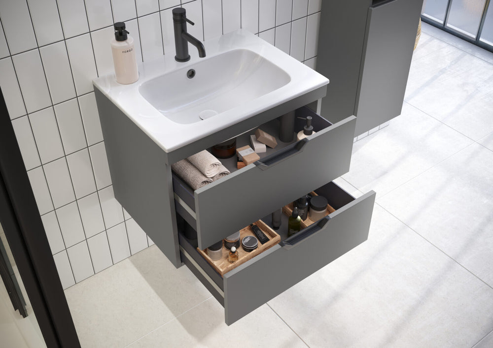 Scudo Aubrey Basin 610mm - Gloss White - BASIN004 - TAP 'N' SHOWER