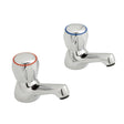 Vado Astra Deck Mounted Basin Pillar Taps 1/2" - Chrome - AX - AST - 106 - CP - TAP 'N' SHOWER