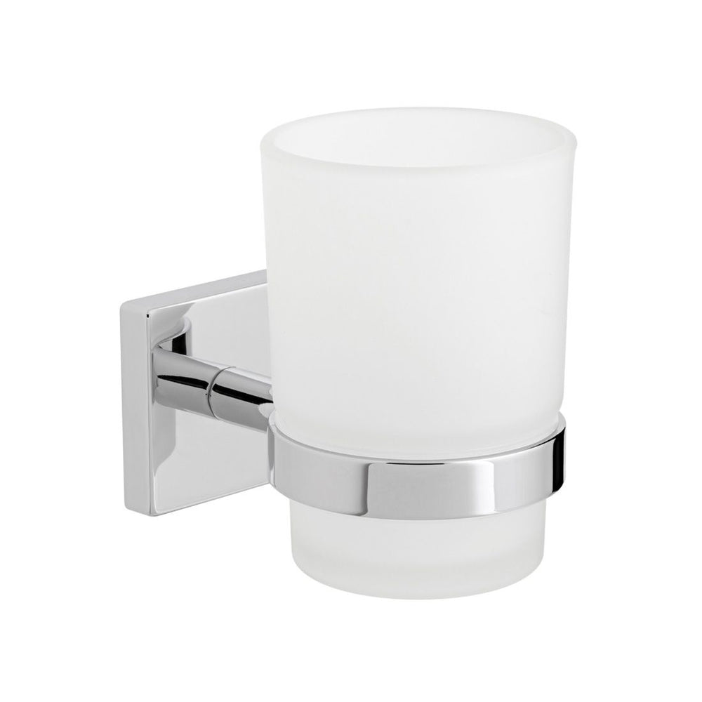 Vado Bokx Frosted Glass Tumbler and Holder - Chrome - AX - BOK - 183 - CP - TAP 'N' SHOWER