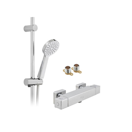 Vado Bokx Thermostatic Shower Package with Single Function Handset - Chrome - AX - BOK - SFSP - CP - TAP 'N' SHOWER