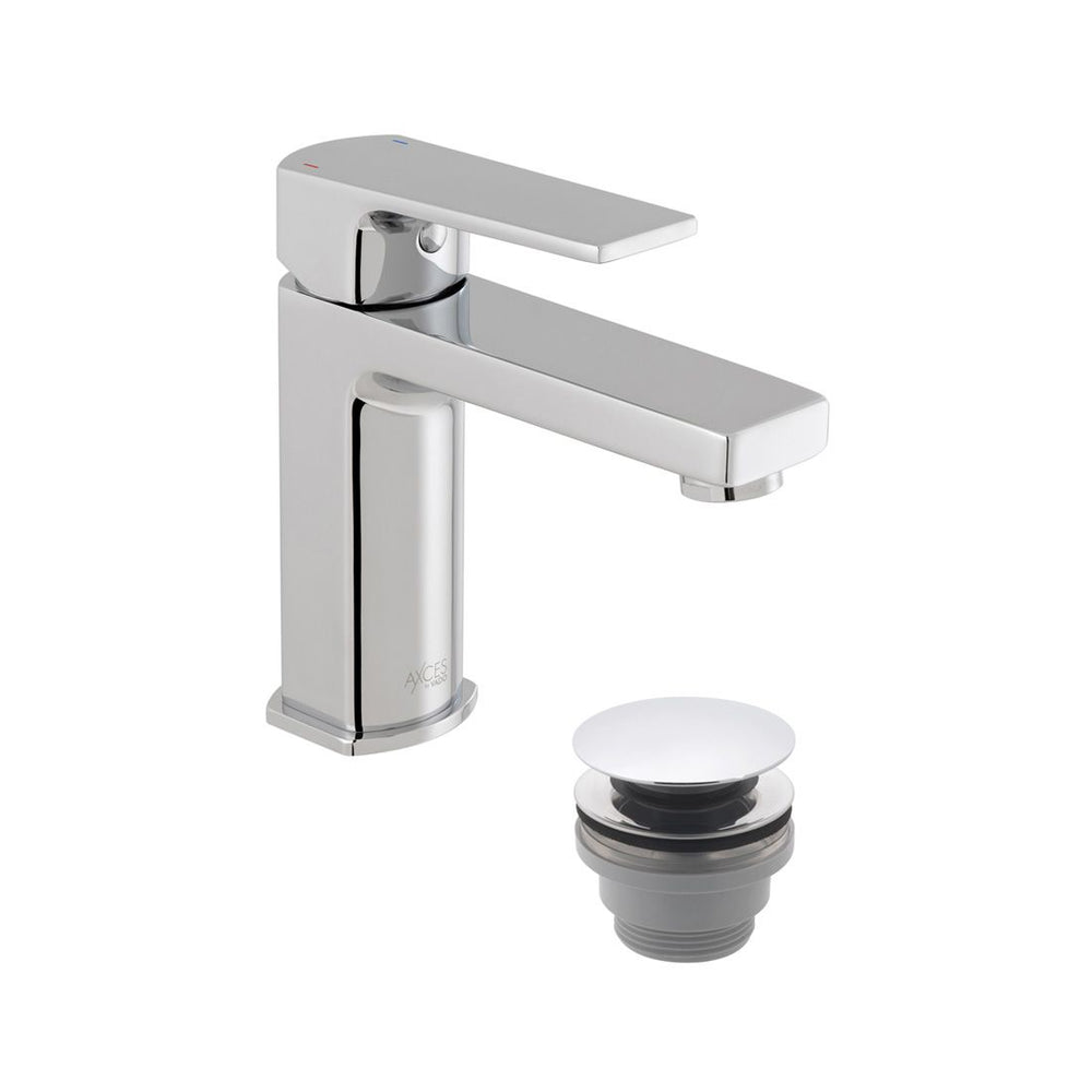 Vado Ekko Mono Basin Mixer with Push Waste - Chrome - AX - EKO - 100/CC - CP - TAP 'N' SHOWER