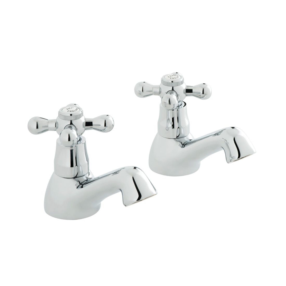 Vado Victoriana Deck Mounted Basin Pillar Taps - Chrome - AX - VIC - 106/CD - CP - TAP 'N' SHOWER