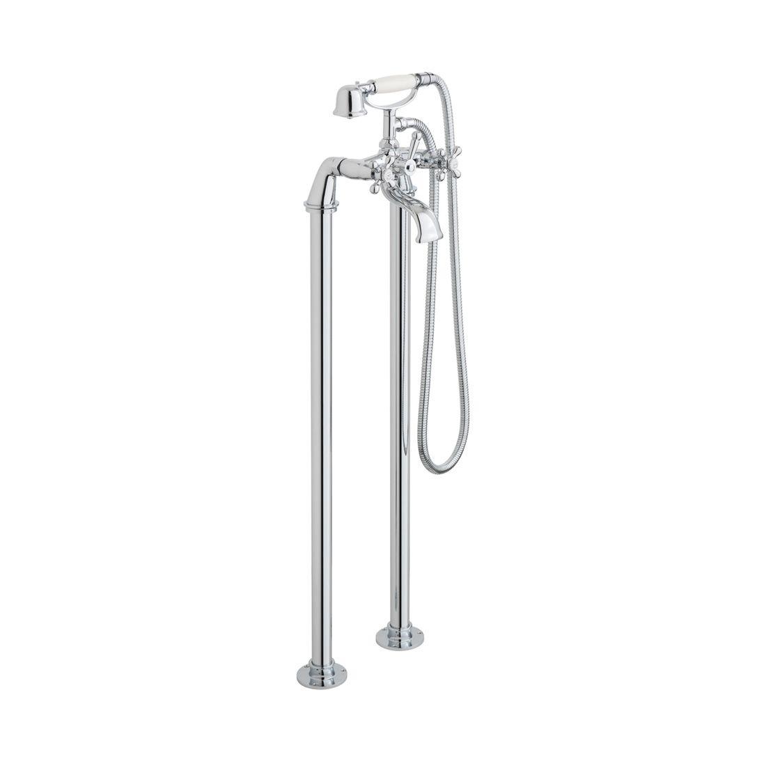 Vado Victoriana Floor Standing Bath Shower Mixer with Shower Kit - Chrome - AX - VIC - 133/CD+K - CP - TAP 'N' SHOWER