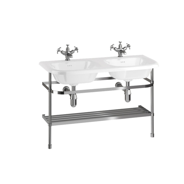 Burlington Double Roll Top Basin 0th 1000mm Wide - White - B10DE - TAP 'N' SHOWER