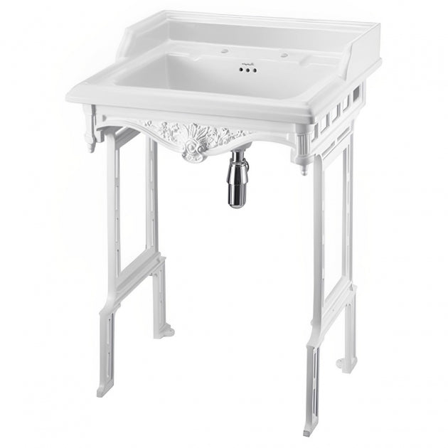 Burlington Victorian White 3 Tap Hole Basin 56cm - B23TH - TAP 'N' SHOWER