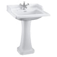 Burlington Classic White 3 Tap Hole Square Basin 65cm - B153TH - TAP 'N' SHOWER