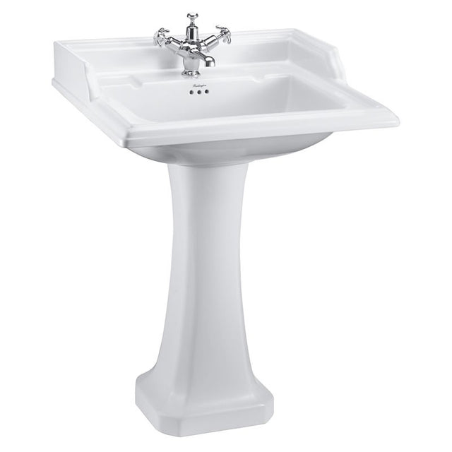 Burlington Classic White 3 Tap Hole Square Basin 65cm - B153TH - TAP 'N' SHOWER