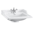 Burlington Classic 1 Tap Hole Square White Basin 650mm - B151TH - TAP 'N' SHOWER