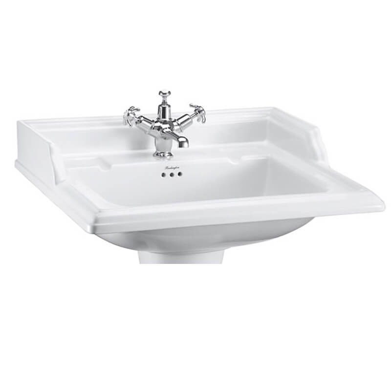 Burlington Classic 1 Tap Hole Square White Basin 650mm - B151TH - TAP 'N' SHOWER