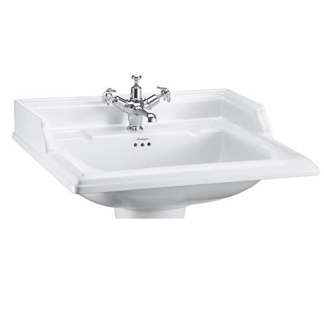 Burlington Classic 1 Tap Hole Square White Basin 650mm - B151TH - TAP 'N' SHOWER