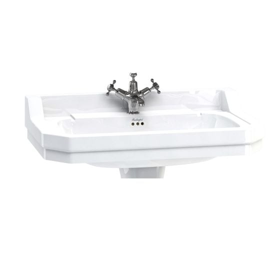 Burlington Edwardian White 1 Tap Hole Square Basin 80cm - B181TH - TAP 'N' SHOWER