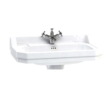 Burlington Edwardian White 1 Tap Hole Square Basin 80cm - B181TH - TAP 'N' SHOWER