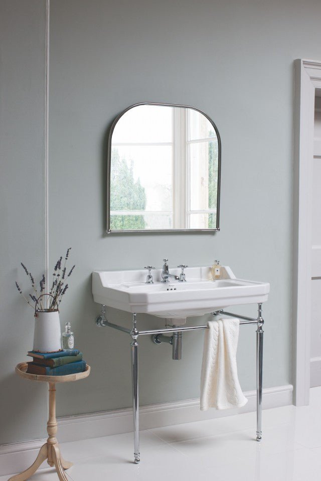 Burlington Contemporary White 58cm 1 Tap Hole Square Basin - B11TH - TAP 'N' SHOWER