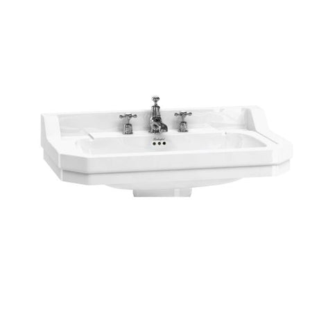 Burlington Edwardian White 3 Tap Hole Square Basin 80cm - B183TH - TAP 'N' SHOWER