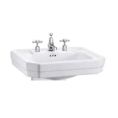 Burlington Victorian White 3 Tap Hole Basin 56cm - B23TH - TAP 'N' SHOWER