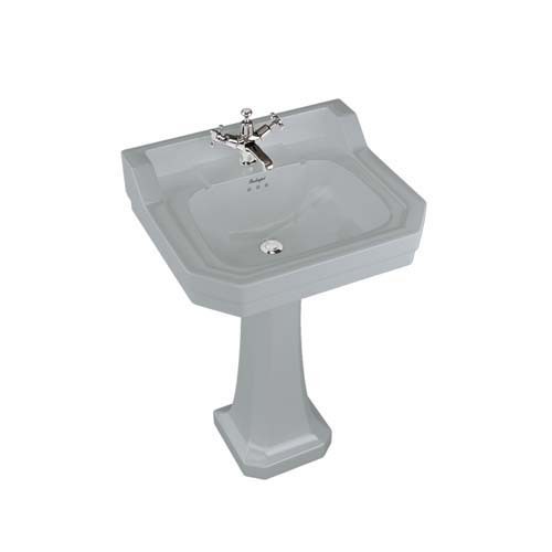 Burlington Bespoke 1 Taphole Moon Edwardian Pedestal Basin 560 x 470mm - Grey - B41THGREY - TAP 'N' SHOWER