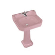 Burlington Bespoke Confetti 1 Taphole Edwardian Pedestal Basin 560 x 470mm - Pink - B41THPINK - TAP 'N' SHOWER