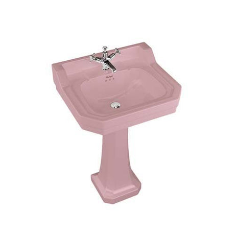 Burlington Bespoke Confetti 1 Taphole Edwardian Pedestal Basin 560 x 470mm - Pink - B41THPINK - TAP 'N' SHOWER
