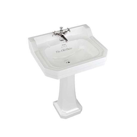 Burlington Bespoke Traditional 3 Tapholes Edwardian Pedestal Basin 610 x 505mm - White - B53THTRA - TAP 'N' SHOWER